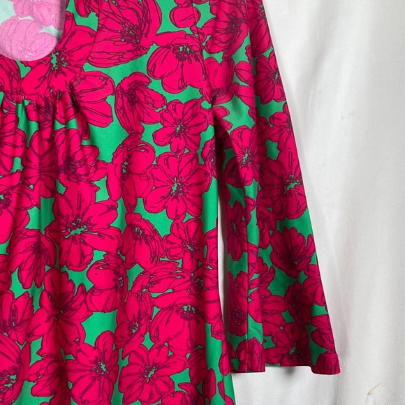 NWT Aryeh Vibrant Hot Pink and Green Midi Dress Sz S - Picture 4 of 10